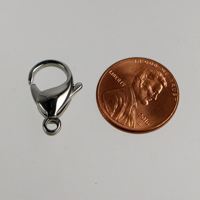 4 pcs of STAINLESS Steel 20mm BIG Large Chunky Lobster Clasp Parrot Clasp Claw Clasp - 20x13mm Solid Stainless Steel Lobster Clasp - STLOB20