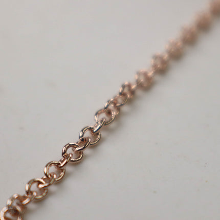 New 100 feet ROSE Gold Plated Tiny Cable Chain - 2.0x1.4mm SOLDERED link Necklace Bracelet Dainty Delicate Chain  - 2014S