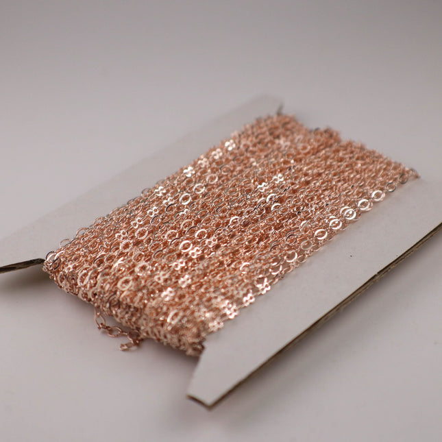 New 32 feet spool of ROSE Gold Plated SOLDERED Tiny  Figure 8 Connector Chain - 3.0x1.9mm links - 8SMALL