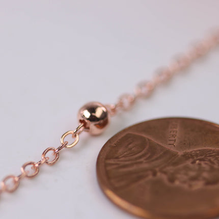 32 feet of Bright Copper Satellite LARGE Ball Bead Solder Cable Chain - 3x1.7mm Link - 4mm Ball - 317BBSAT
