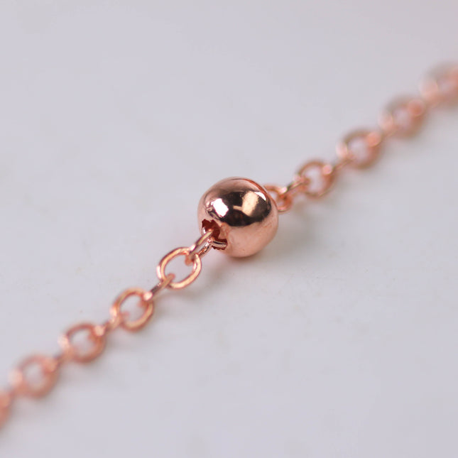 32 feet of Bright Copper Satellite LARGE Ball Bead Solder Cable Chain - 3x1.7mm Link - 4mm Ball - 317BBSAT