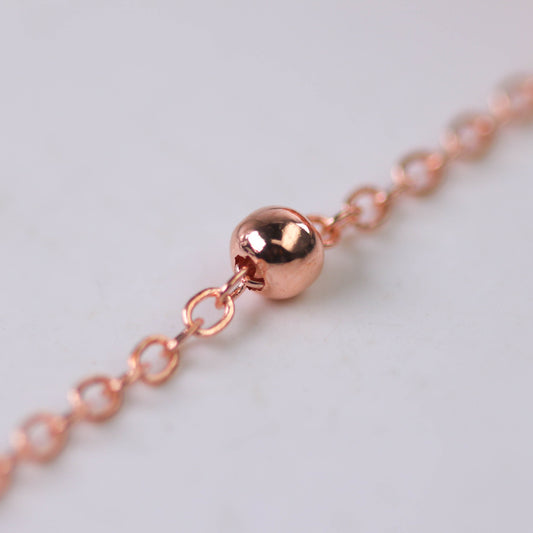 100 feet of Bright Copper Satellite LARGE Ball Bead Solder Cable Chain - 3x1.7mm Link - 4mm Ball   - from California USA 317BBSAT