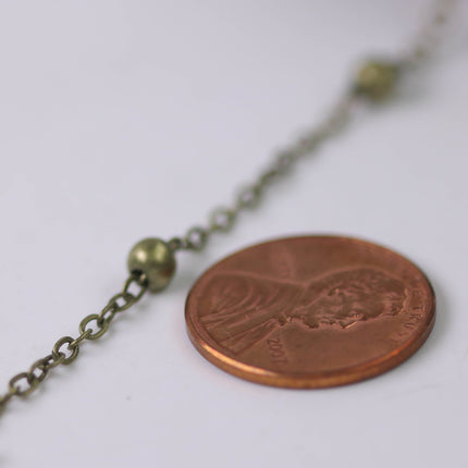 100 feet of Antique Brass Satellite LARGE Ball Bead Solder Cable Chain - 3x1.7mm Link - 4mm Ball - 317BBSAT