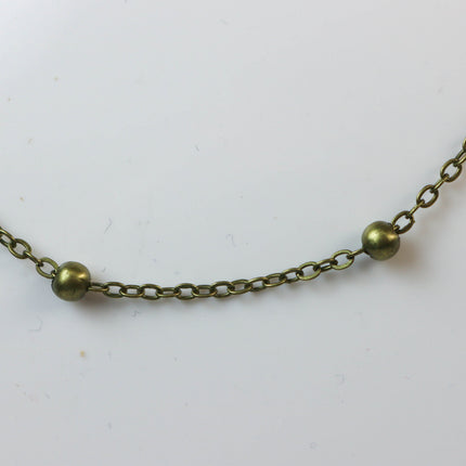 100 feet of Antique Brass Satellite LARGE Ball Bead Solder Cable Chain - 3x1.7mm Link - 4mm Ball - 317BBSAT