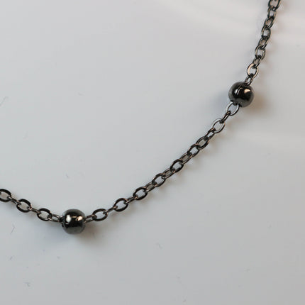 New Sample 3 feet of Gunmetal Satellite LARGE Ball Bead Solder Cable Chain - 3x1.7mm Link - 4mm Ball   - 317BBSAT