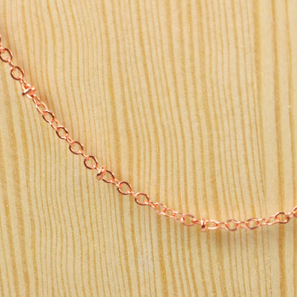 10 feet Bright Copper Plated Satellite Chain Flat BALL Chain - 3x1.7mm SOLDERED link - Tiny Small Ball Flat Cable Chain - - 317SAT