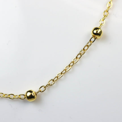 New 10 feet of Gold Plated Satellite LARGE Ball Bead Solder Cable Chain - 3x1.7mm Link - 4mm Ball   -317BBSAT
