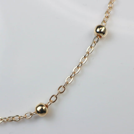 New 3 feet of Rose Gold Plated Satellite LARGE Ball Bead Solder Cable Chain - 3x1.7mm Link - 4mm Ball   317BBSAT