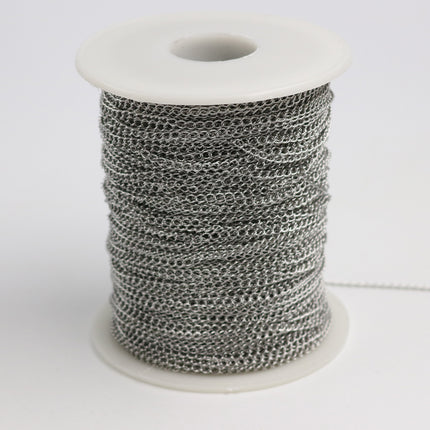 30 feet of Stainless Steel Curb Chain bulk - 2x2.5mm SOLDER Surgical Stainless Steel Sturdy tiny curb chain - 2mm Solder Link - ST225S