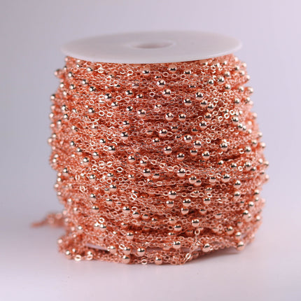 300 feet of Bright Copper Satellite LARGE Ball Bead Solder Cable Chain - 3x1.7mm Link - 4mm Ball - 317BBSAT