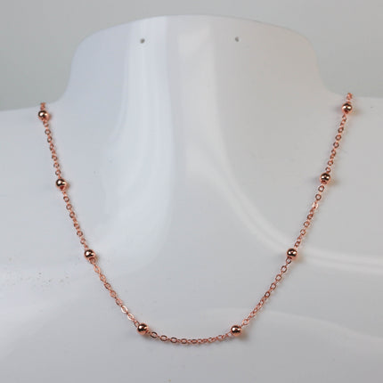 100 feet of Bright Copper Satellite LARGE Ball Bead Solder Cable Chain - 3x1.7mm Link - 4mm Ball - 317BBSAT
