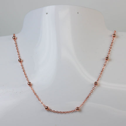 10 feet of Bright Copper Satellite LARGE Ball Bead Solder Cable Chain - 3x1.7mm Link - 4mm Ball - 317BBSAT