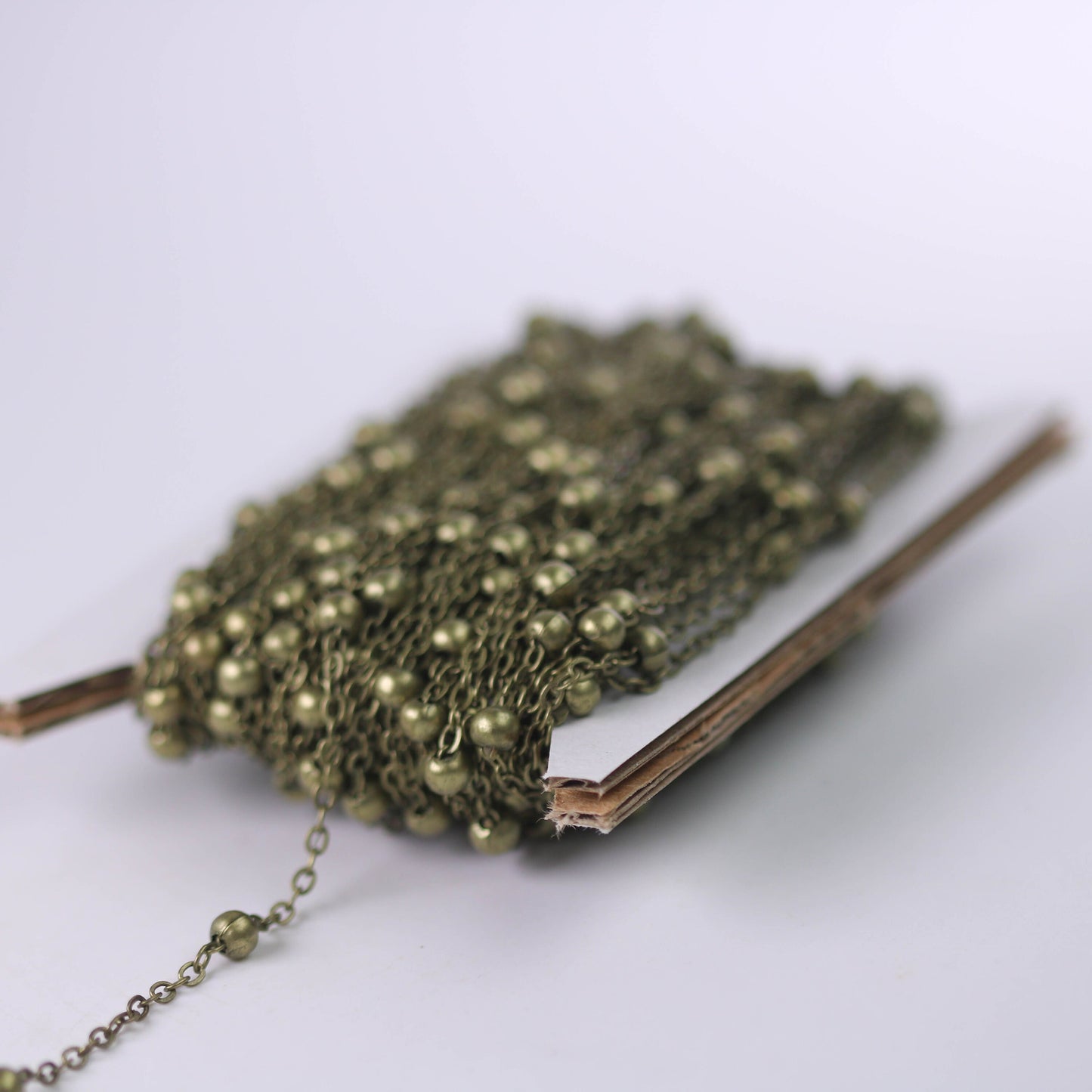 10 feet of Antique Brass Satellite LARGE Ball Bead Solder Cable Chain - 3x1.7mm Link - 4mm Ball   - from California USA 317BBSAT
