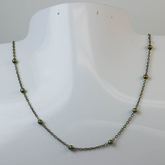 3 feet of Antique Brass Satellite LARGE Ball Bead Solder Cable Chain - 3x1.7mm Link - 4mm Ball   -from California USA 317BBSAT