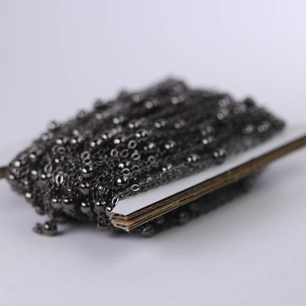 New Sample 3 feet of Gunmetal Satellite LARGE Ball Bead Solder Cable Chain - 3x1.7mm Link - 4mm Ball   - 317BBSAT