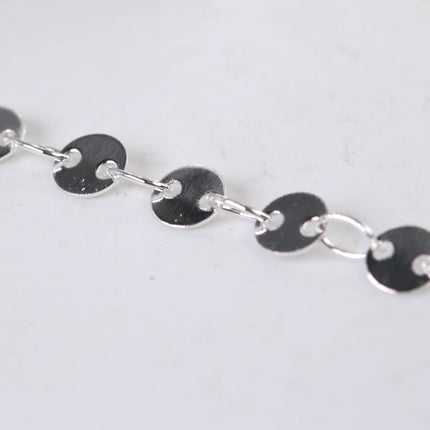 NEW New 12 inch of Custom Chain Sterling Silver Plated Circle Chain Dangle Chain - 4mm Disc