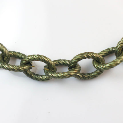New 5 feet of Antique Brass Oval BIG Chunky Texture Cable Chain - 8x7mm Unsoldered Link - Necklace Bracelet - 8070TX