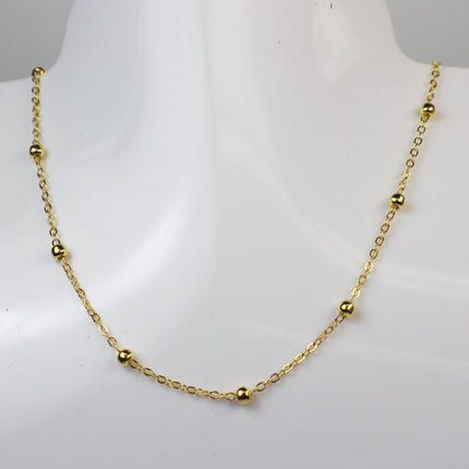 New 100 feet of Gold Plated Satellite LARGE Ball Bead Solder Cable Chain - 3x1.7mm Link - 4mm Ball - 317BBSAT