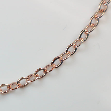 New Sample 3 feet ROSE Gold Plated Flat Soldered Cable Chain - 3.4x2.9mm SOLDERED Link - 3429F-RG