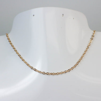 New Sample 3 feet Champagne Gold (Pinky Gold) Gold Plated Flat Soldered Cable Chain - 3.4x2.9mm SOLDERED Link  - 3429F-KC