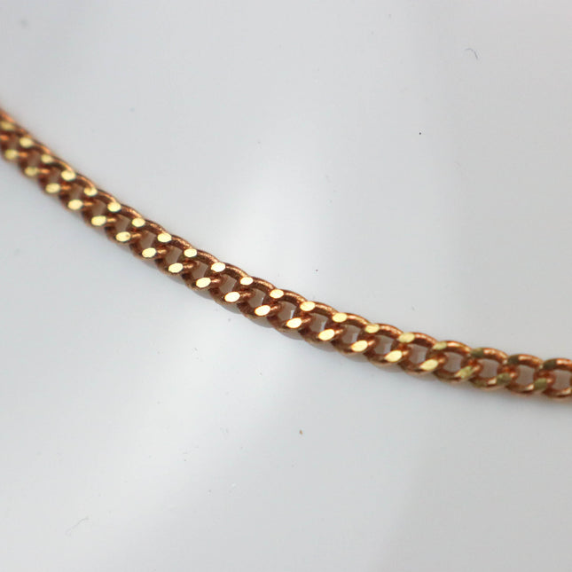 100 feet spool of Raw Brass (Copper Color)(No Plated Virgin) Copper SOLDERED FACET Diamond Cut Sturdy Facet Diamond Cut  Curb Chain - 2.3mm Solder link - 2.3F