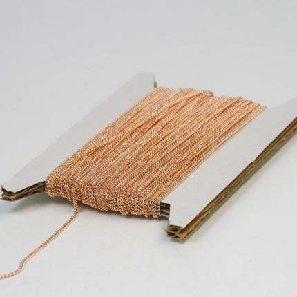 NEWnew Sample 3 feet of ROSE Gold Plated Soldered little Tiny curb chain - 1.3mm SOLDERED - 1.3S