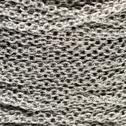 10 Ft of Stainless Steel chain bulk, Surgical Stainless Steel Small Soldered Sturdy cable chain - 2.8x1.9mm SOLDERED Link
