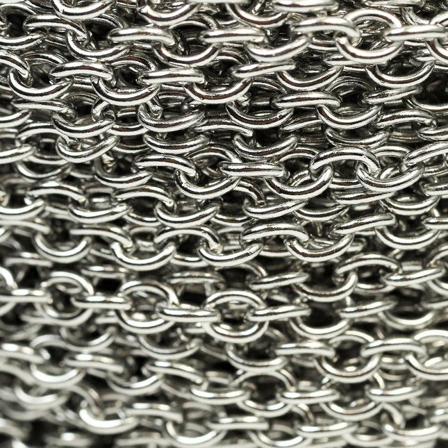 10 ft of Stainless Steel 18 Gauge Cable Chain Sturdy Chunky Heavy Cable Chain - 5x4mm 1.0mm 18G Unsoldered - Chain Necklace Wholesale DIY