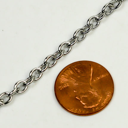 10 ft of Stainless Steel 18 Gauge Cable Chain Sturdy Chunky Heavy Cable Chain - 5x4mm 1.0mm 18G Unsoldered - Chain Necklace Wholesale DIY