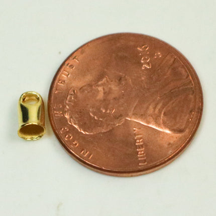 10 pcs of Gold Plated Cord End Tips Cap for 2.8mm Chain / Cord