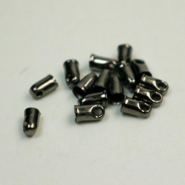 10 pcs of Gunmetal Plated Cord End Tips Cap for 2mm