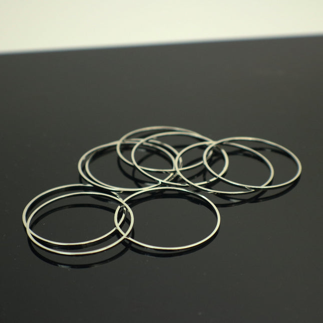 100 pcs Antique Silver Rhodium Plated Ring Circle - 30mm x 1.0mm - Link Connector Closed Jump Rings - ship from California USA