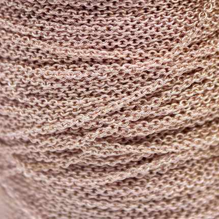 300 feet TARNISH Resistant Tarnish FREE Anti Tarnished Rose Gold Plated Dainty Chain - 1.6x1.4mm SOLDER - Oval Soldered - AT1614S