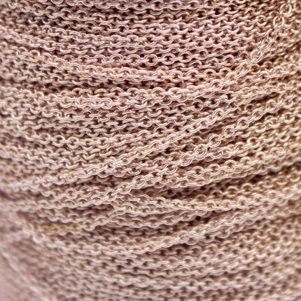 10 feet TARNISH Resistant Tarnish FREE Anti Tarnished Rose Gold Plated Dainty Chain - 1.6x1.4mm SOLDER - Oval Soldered - AT1614S