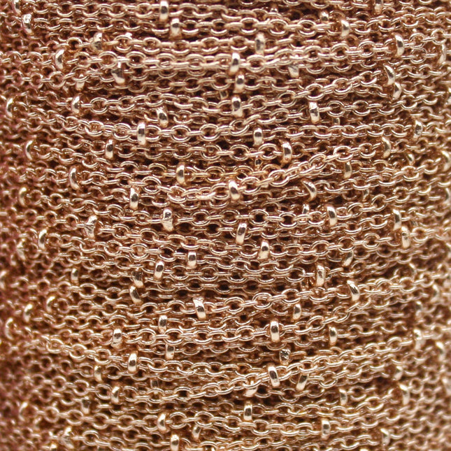 32 feet TARNISH Resistant Free  SATELLITE Champagne/Pinky Gold Plated Ball Cable Chain - 2.0x1.4mm SOLDER - AT2014SAT