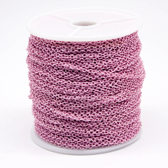 100 feet TARNISH Resistant Tarnish FREE Anti Tarnished - Bright Copper Plated Cable Chain - 2x2.5mm SOLDER - Small Soldered AT225