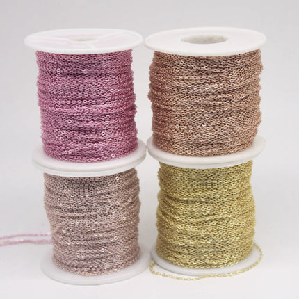 300 feet TARNISH Resistant Tarnish FREE Anti Tarnished 18K Gold Plated Flat Cable Chain - 2.4x1.7mm SOLDER - Soldered Cable - AT2417F