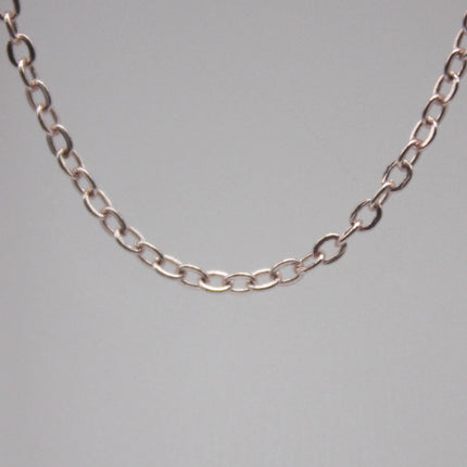 10 feet TARNISH Resistant Tarnish FREE Anti Tarnished Rose Gold Plated Flat Cable Chain - 2.4x1.7mm SOLDER - Soldered Cable - AT2417F