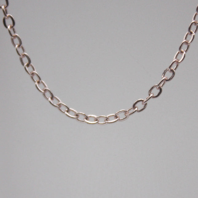 10 feet TARNISH Resistant Tarnish FREE Anti Tarnished Rose Gold Plated Flat Cable Chain - 2.4x1.7mm SOLDER - Soldered Cable - AT2417F