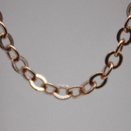 100 Ft Non Tarnish Big Flat Cable Chain - Champagne Pinky Gold Plated Flat Cable Sturdy SOLDERED Heavy Chain 4X5mm 22Gauge 22G - AT45F