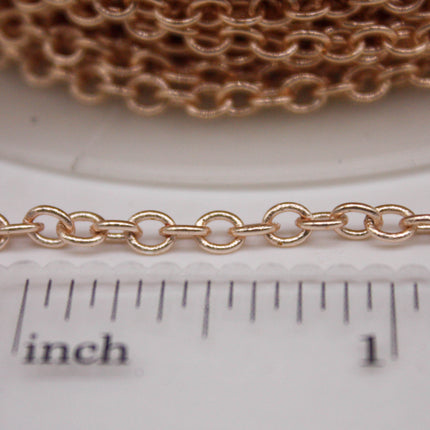 10 Ft Non Tarnish Big Chunky Cable Chain - Champagne Gold Plated Round Cable Chain Sturdy SOLDERED Heavy 4X5mm 22Gauge 22G - AT450S