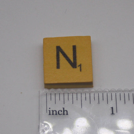 100 Pcs Wooden Scramble Scrabble Letters Tiles - YELLOW Color Scrambble Tile - 18mm x 20mm - Complete 100 Pcs Set - Wedding Scrapbook