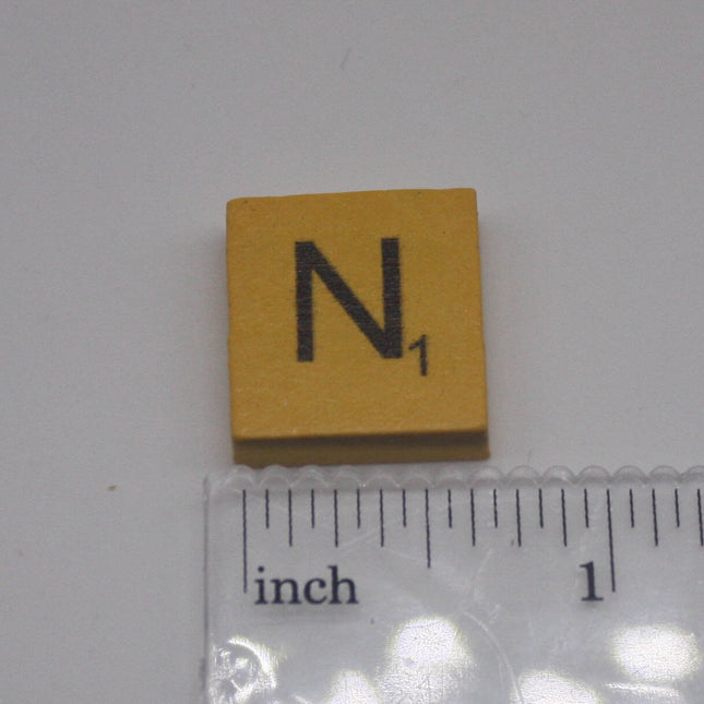 100 Pcs Wooden Scramble Scrabble Letters Tiles - YELLOW Color Scrambble Tile - 18mm x 20mm - Complete 100 Pcs Set - Wedding Scrapbook