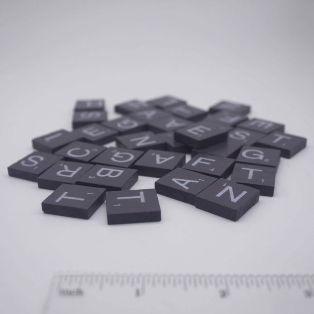 100 Pcs Wooden Scramble Scrabble Letters Tiles - Dusty Purple Color Scrambble Tile - 18mm x 20mm - Complete 100 Pcs Set - Wedding Scrapbook