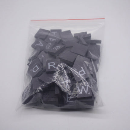 100 Pcs Wooden Scramble Scrabble Letters Tiles - Dusty Purple Color Scrambble Tile - 18mm x 20mm - Complete 100 Pcs Set - Wedding Scrapbook