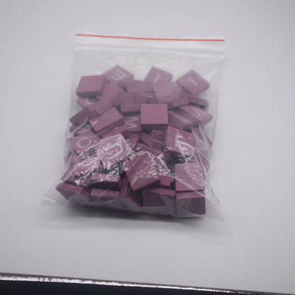100 Pcs Wooden Scramble Scrabble Letters Tiles - PINK Color Scrambble Tile - 18mm x 20mm - Complete 100 Pcs Set - Wedding Scrapbook