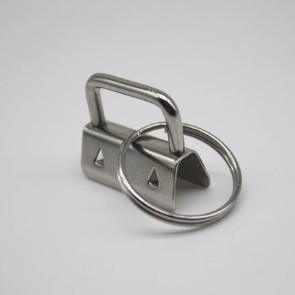 NEW 50 Sets of 1" KeyFob With 1" Split Key Ring - Rhodium Plated - For Lanyards Keychains Straps - Key Fob Hardware - with 1" Split Key Ring