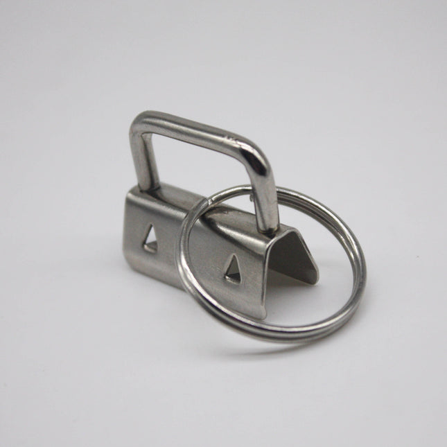 NEW 50 Sets of 1" KeyFob With 1" Split Key Ring - Rhodium Plated - For Lanyards Keychains Straps - Key Fob Hardware - with 1" Split Key Ring