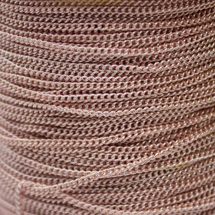 New 300 Non Tarnish Curb Chain - Rose Gold Plated Solder Curb Chain - 1.6mm Link - Anti Tarnish Free Resistant Curb Chain - AT1.6S
