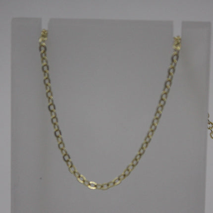 32 Ft Non Tarnish Flat Cable Chain -   18K Gold Flat Chain - 3x1.7mm SOLDER - Anti Tarnish Free Resistant Soldered Cable - AT317F